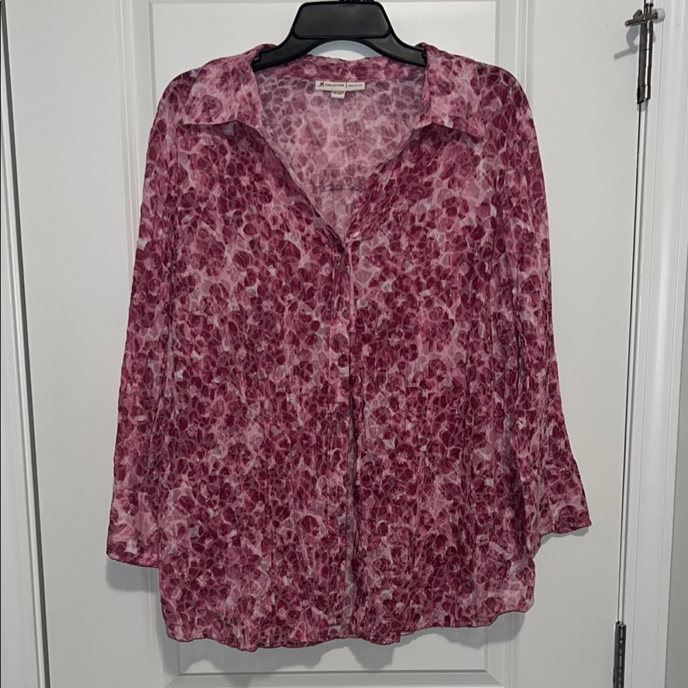 JM Collection Pink Button Down Shirt